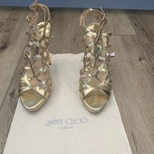 Jimmy Choo gold heels